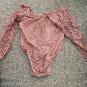 Dusty Rose Lace Leotard